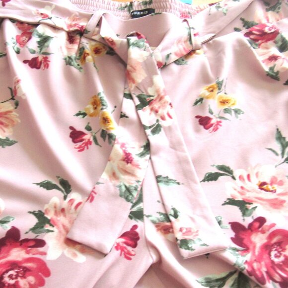 Torrid Pink Flowered Waist Tie Soft, Flowing Pants, Size 3X, 22-24, NWT     K220 - Picture 6 of 9